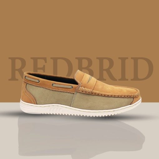 Cow leather brown and olive combined Loafer
